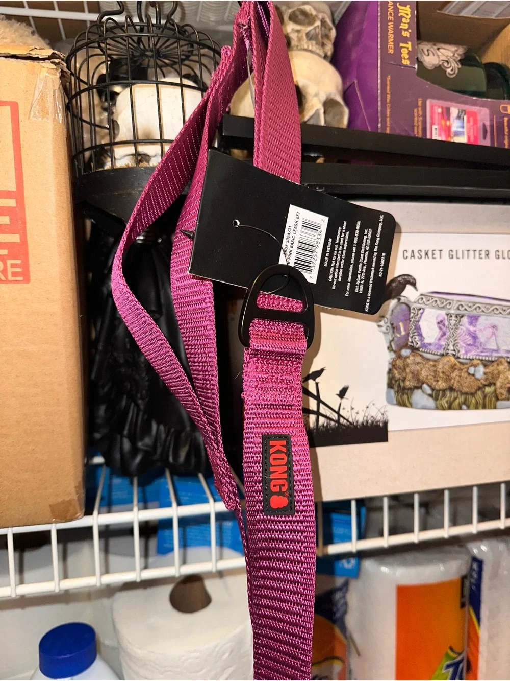 Kong Pink Dog Collar or Leash with Black Hardware